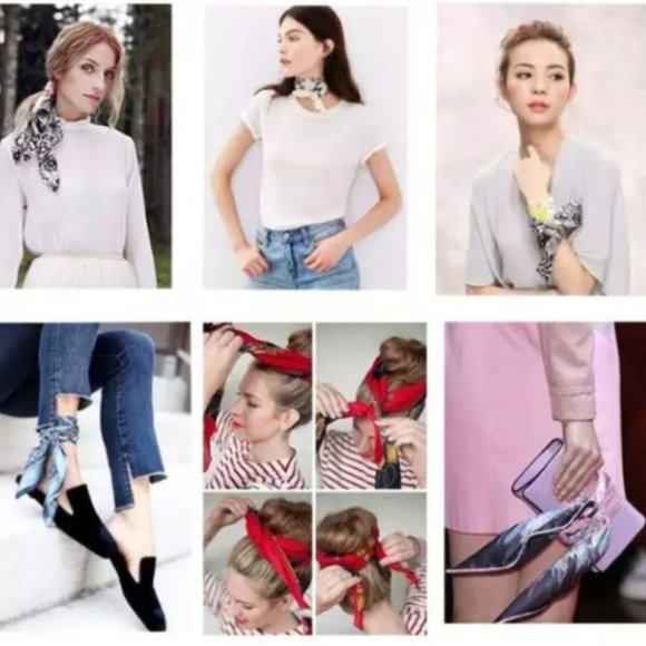 Boho silky square scarf - Picture 2 of 2